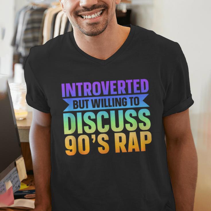 Introverted But Willing To Discuss 90's Rap Men's V-Neck T-Shirt