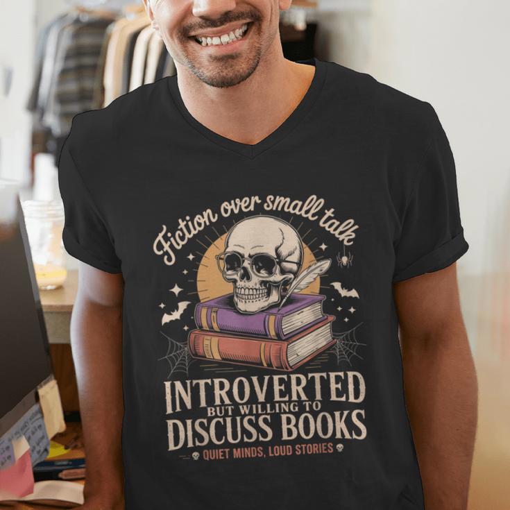 Introverted But Willing To Discuss Books Cozy Aesthetic Men's V-Neck T-Shirt