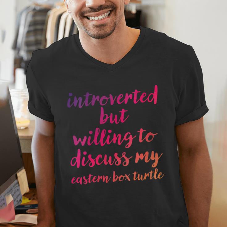 Introverted Willing To Discuss Eastern Box Turtle Introvert Men's V-Neck T-Shirt