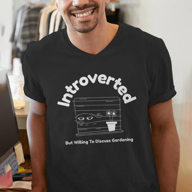 Introverted But Willing To Discuss Gardening Introverts Men's V-Neck T-Shirt
