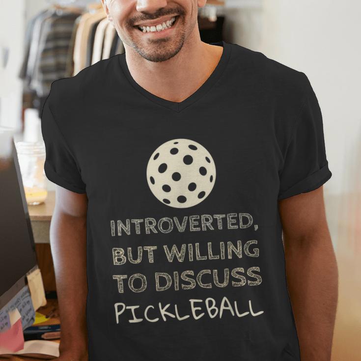 Introverted But Willing To Discuss Pickleball Men's V-Neck T-Shirt
