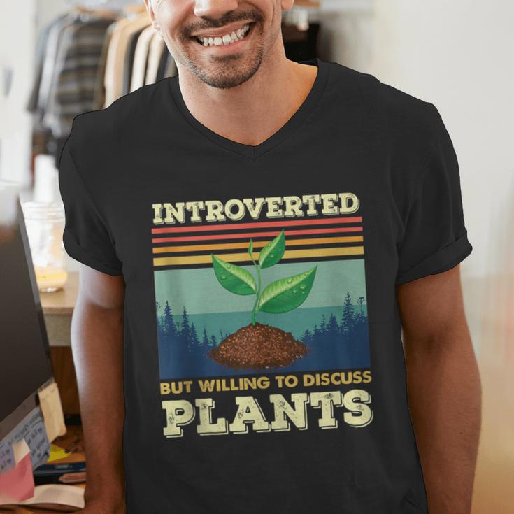 Introverted But Willing To Discuss Plants Men's V-Neck T-Shirt