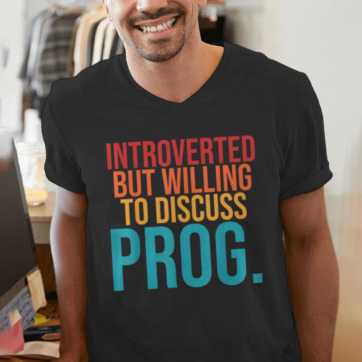 Introverted But Willing To Discuss Prog Rock Music Lover Men's V-Neck T-Shirt Introverted But Willing To Discuss Prog Rock Music Lover Men's V-Neck T-Shirt