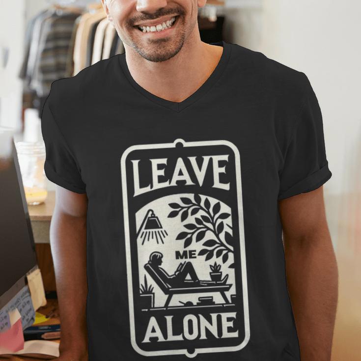 Introvert's Peaceful Solitude Graphic Leave Me Alone Quiet Men's V-Neck T-Shirt Introvert's Peaceful Solitude Graphic Leave Me Alone Quiet Men's V-Neck T-Shirt