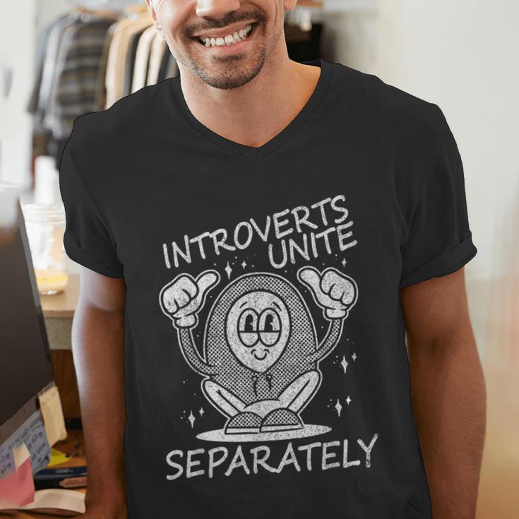 Introverts Unite Anti-Social Shy Person Joke Men's V-Neck T-Shirt Introverts Unite Anti-Social Shy Person Joke Men's V-Neck T-Shirt