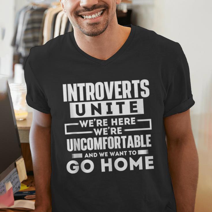 Introverts Unite Quiet Observer Introverted Antisocial Men's V-Neck T-Shirt Introverts Unite Quiet Observer Introverted Antisocial Men's V-Neck T-Shirt