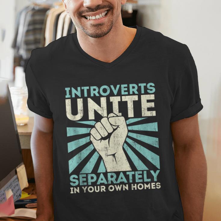 Introverts Unite Separately Introverted Antisocial Men's V-Neck T-Shirt