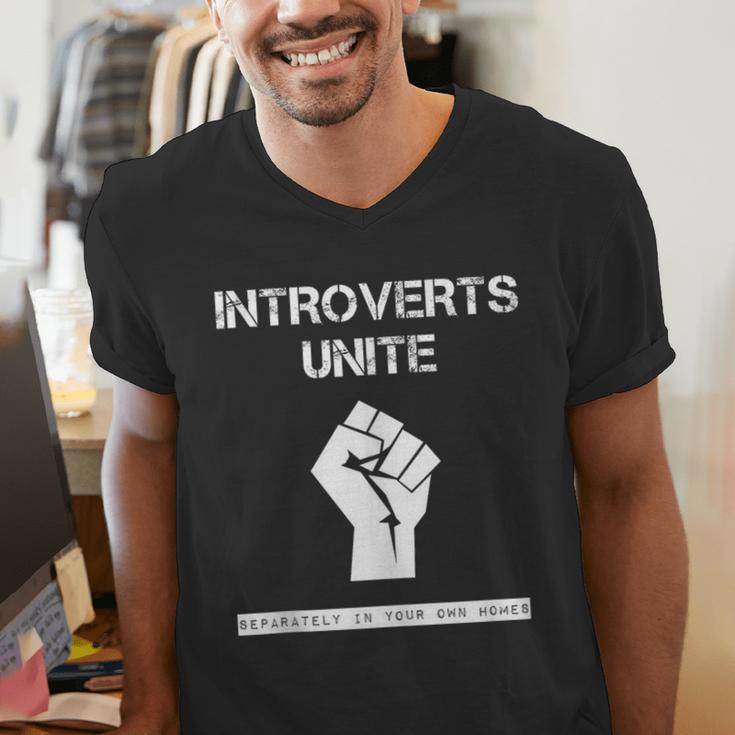 Introverts Unite Separately In Your Own Homes Sarcasm Men's V-Neck T-Shirt