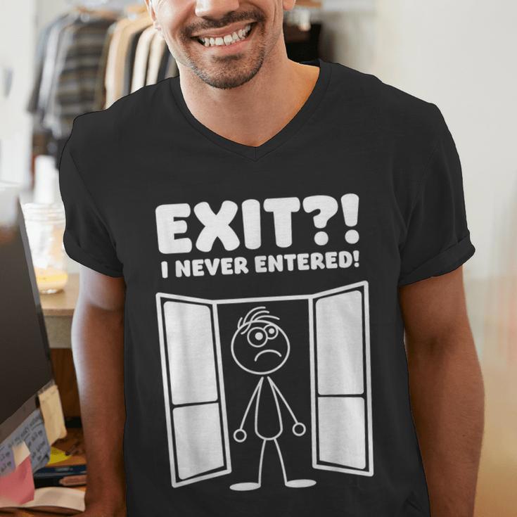 Irony Sarcasm Introvert Dry Humor Comic Cartoon Geek Nerd Men's V-Neck T-Shirt