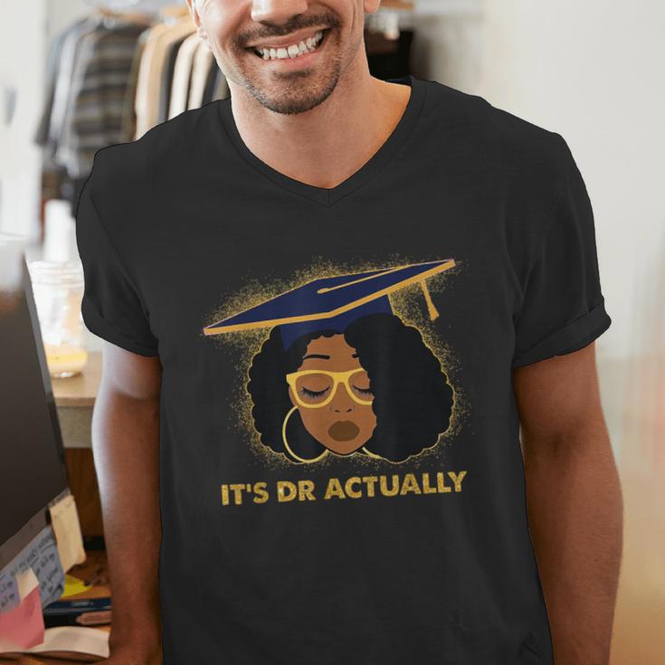 Its Doctor Actually Graduation Healthcare Afro Women Men's V-Neck T-Shirt