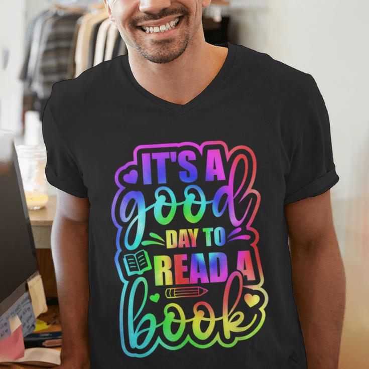 Its A Good Day To Read Book Kids Boys Girls Reading Graphic Men's V-Neck T-Shirt