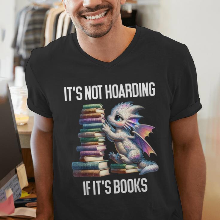 It's Not Hoarding If It's Books ShirtDragon Reading Book Men's V-Neck T-Shirt It's Not Hoarding If It's Books ShirtDragon Reading Book Men's V-Neck T-Shirt