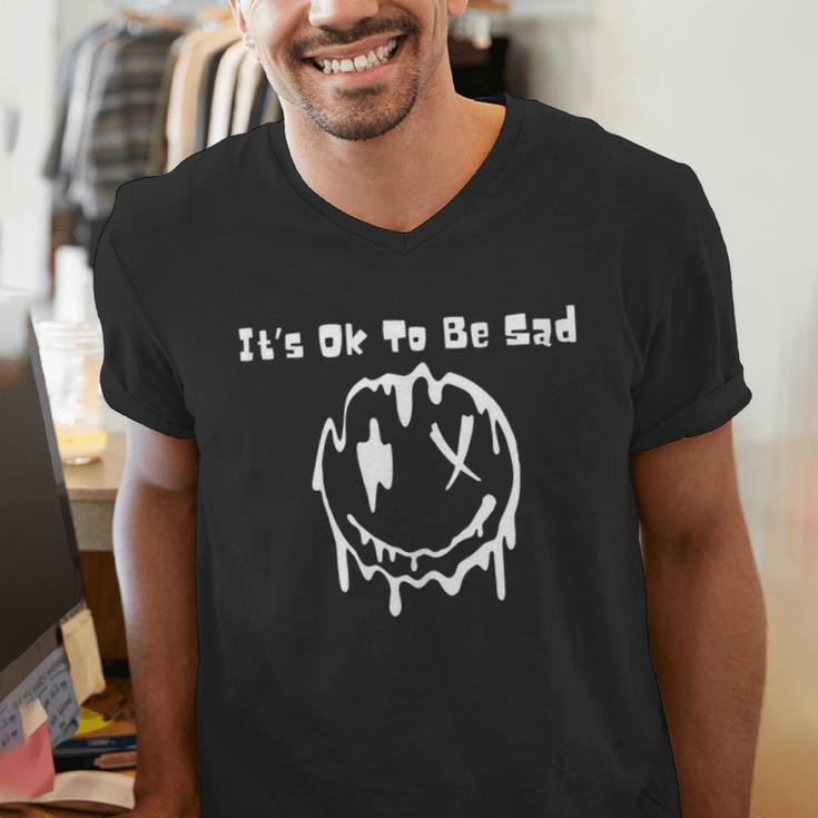 It's Ok To Be Sad Lonely Introvert Men's V-Neck T-Shirt It's Ok To Be Sad Lonely Introvert Men's V-Neck T-Shirt