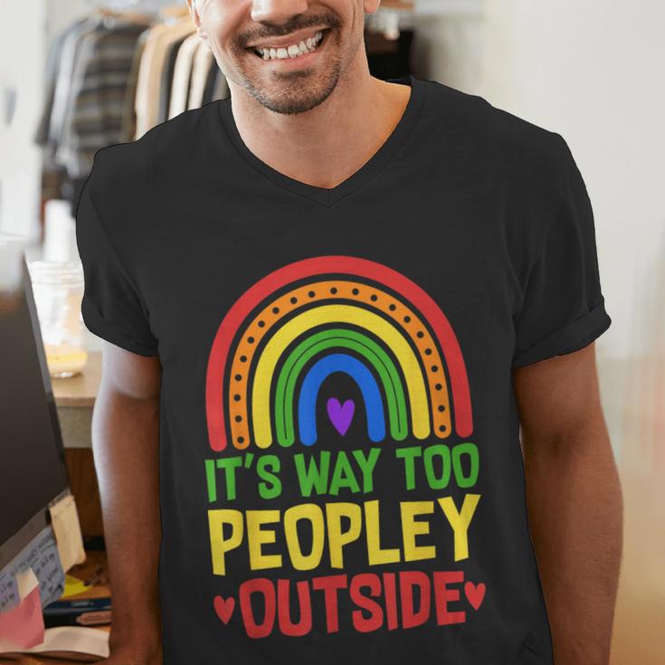 It's Way Too Peopley Outside Anti Social Introvert Men's V-Neck T-Shirt It's Way Too Peopley Outside Anti Social Introvert Men's V-Neck T-Shirt