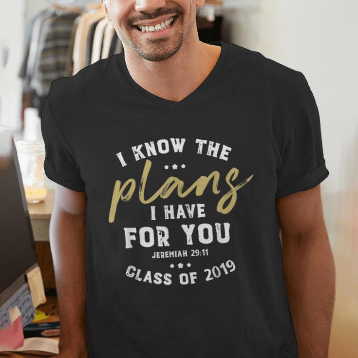 Jeremiah I Know Plans Graduation 2019 College Graduate Men's V-Neck T-Shirt
