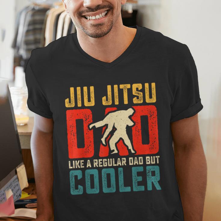 Jiu Jitsu Dad Like A Regular Dad But Cooler Dad Father Men's V-Neck T-Shirt