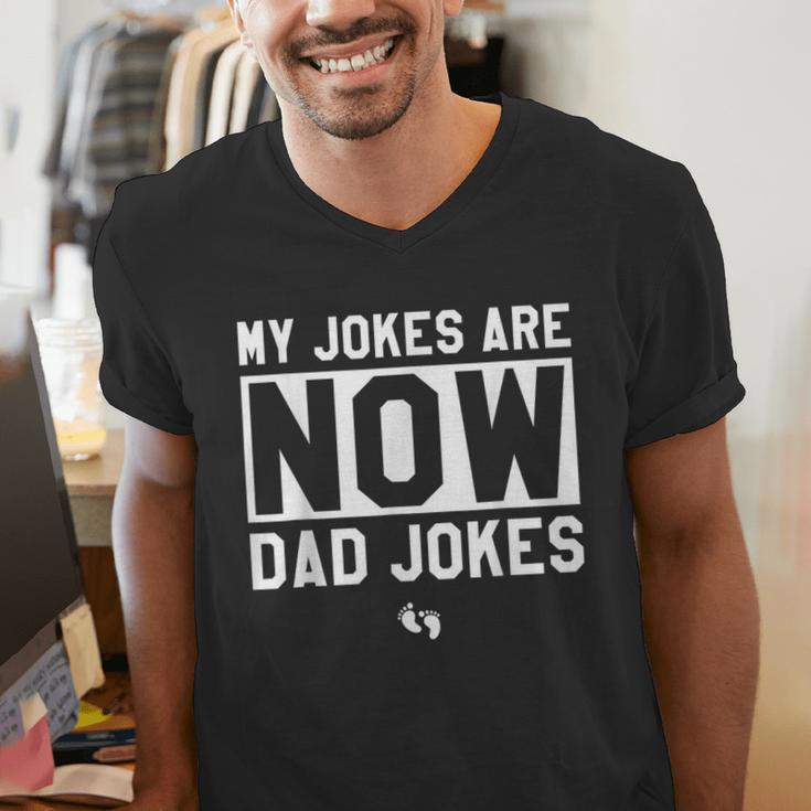 My Jokes Are Now Dad Jokes New Dad Fathers Day Men's V-Neck T-Shirt