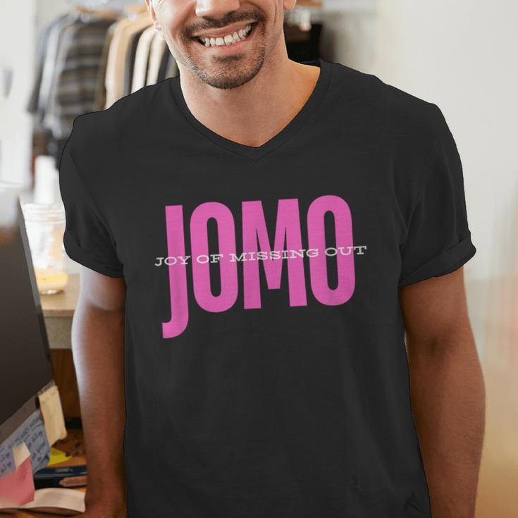 JOMO Joy Of Missing Out For The Introvert Men's V-Neck T-Shirt JOMO Joy Of Missing Out For The Introvert Men's V-Neck T-Shirt