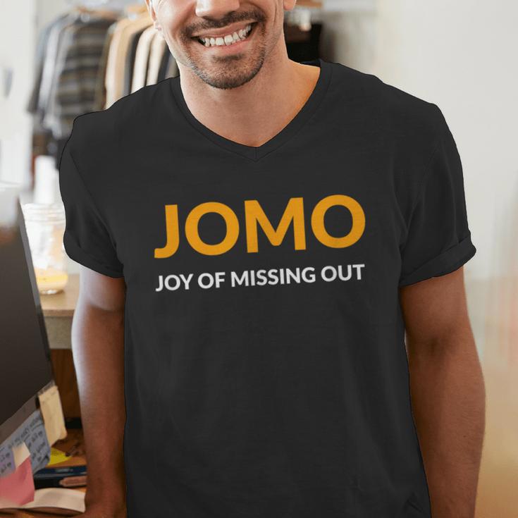 JOMO Joy Of Missing Out Introvert Men's V-Neck T-Shirt JOMO Joy Of Missing Out Introvert Men's V-Neck T-Shirt