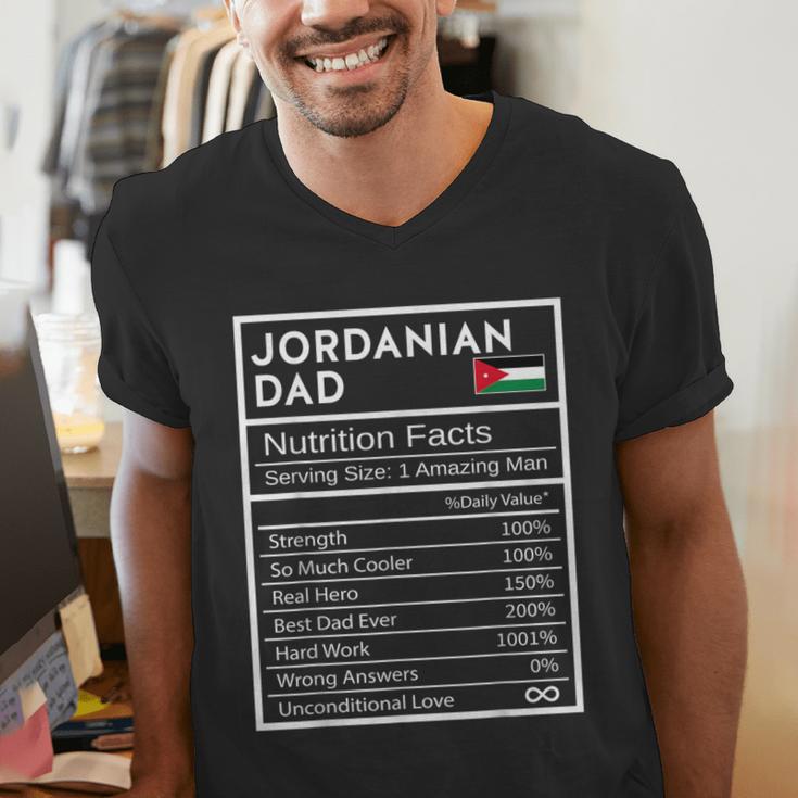 Jordanian Dad Nutrition Facts National Pride For Dad Men's V-Neck T-Shirt Jordanian Dad Nutrition Facts National Pride For Dad Men's V-Neck T-Shirt