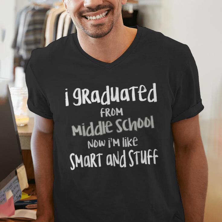 Junior High Graduate TShirt Middle School Graduation Men's V-Neck T-Shirt