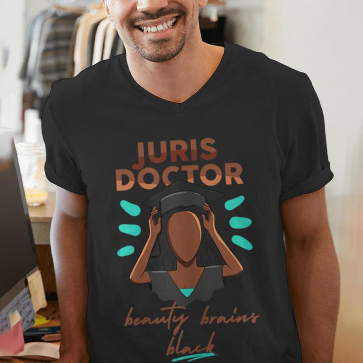 Juris Doctor Beauty Brains Juris Doctorate Graduation Men's V-Neck T-Shirt