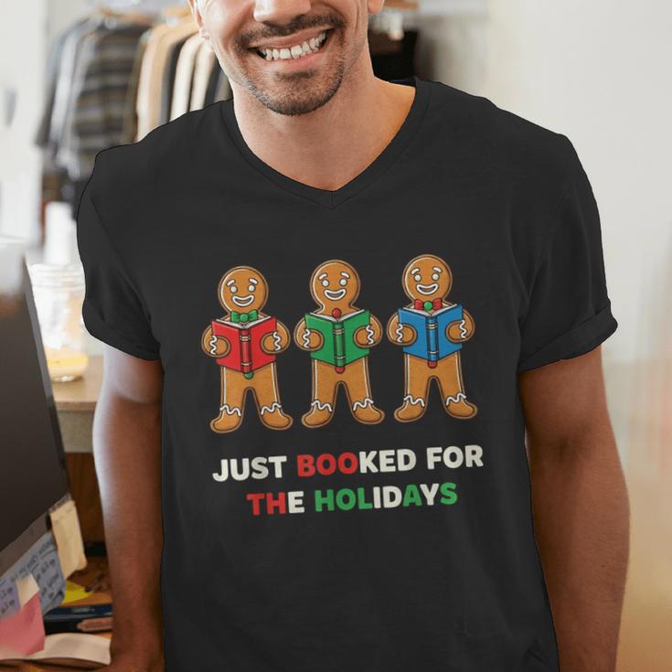 Just Booked For The Holidays Gingerbread Men's V-Neck T-Shirt Just Booked For The Holidays Gingerbread Men's V-Neck T-Shirt