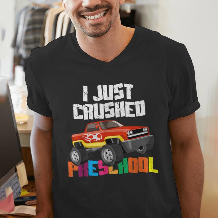 I Just Crushed Preschool Monster Truck Graduation Men's V-Neck T-Shirt