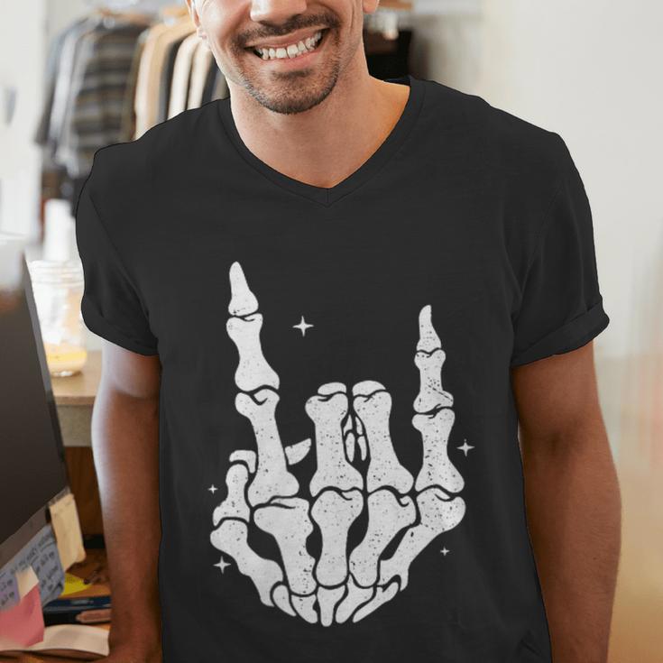 Just A Dad Who Always Came Back 2 Sided Skeleton Men's V-Neck T-Shirt
