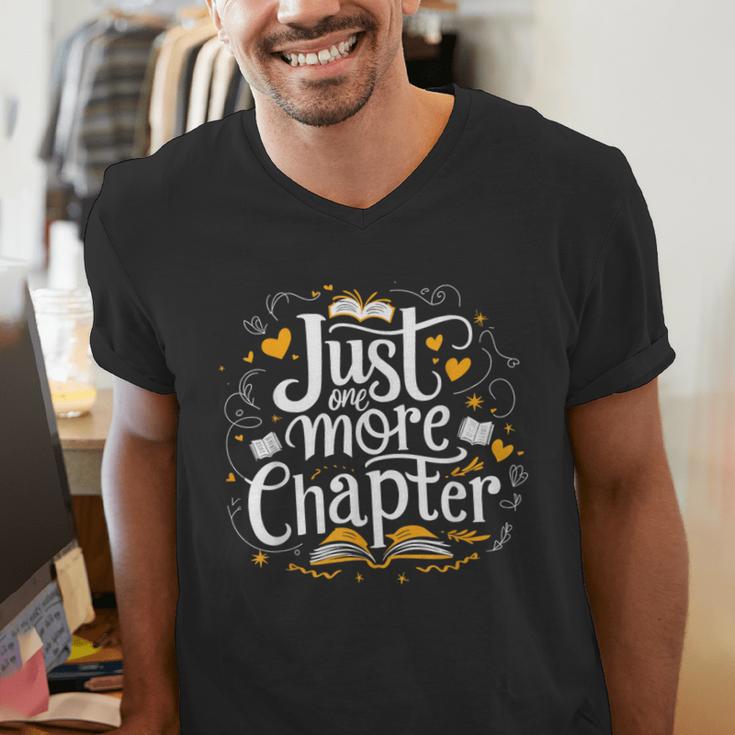 Just One More Chapter Bookish Book Reading Lover Heart Men's V-Neck T-Shirt