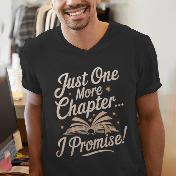Just One More Chapter Reading Book Lover Bibliophile Men's V-Neck T-Shirt