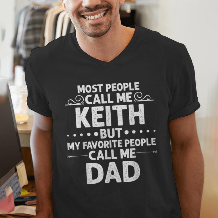 KEITH Name Father's Day Personalized Men Dad Men's V-Neck T-Shirt