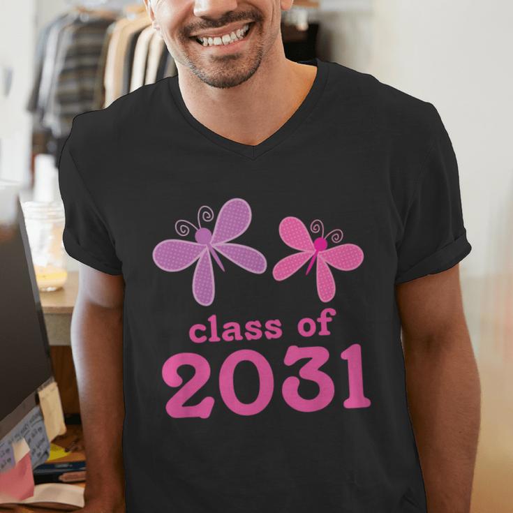 Kids Class Of 2031 Kindergarten Girls Graduation T-Shirt Men's V-Neck T-Shirt