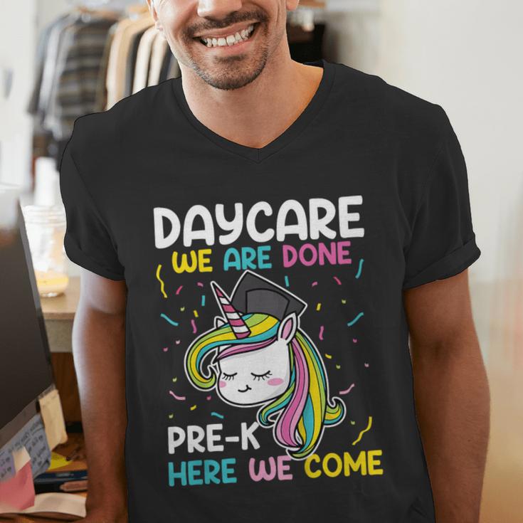 Kids Daycare Graduation Unicorn Last Day Of School Kids Men's V-Neck T-Shirt