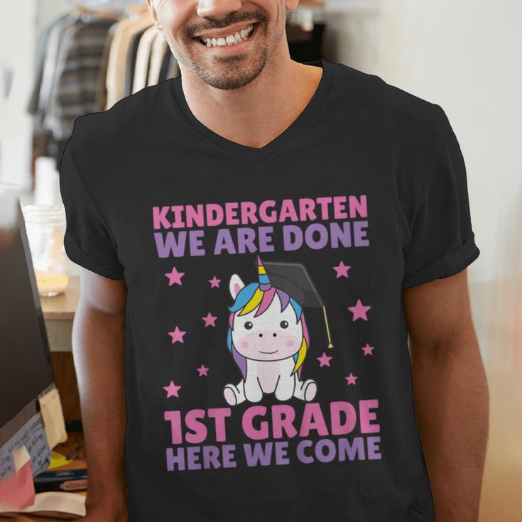 Kids Kindergarten Graduate Unicorn Graduation Men's V-Neck T-Shirt