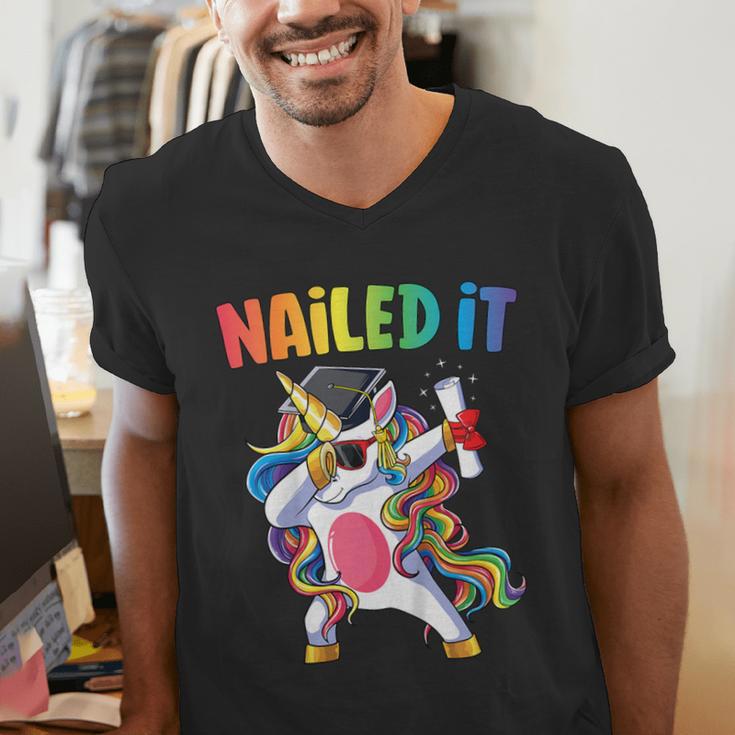 Kids Kindergarten Graduation Shirt Unicorn Graduate Nailed It Men's V-Neck T-Shirt