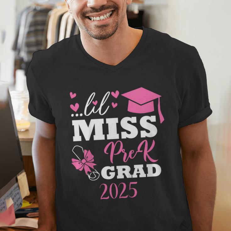 Kids Little Miss Pre-K Grad Preschool Prek Graduation 2025 Men's V-Neck T-Shirt
