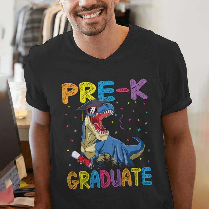 Kids Pre-K Graduate Dinosaur T-Rex Pre Kindergarten Graduation Men's V-Neck T-Shirt