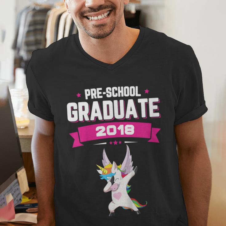 Kids Preschool Graduate 2018 Unicorn Dab Graduation Pre-K TShirt Men's V-Neck T-Shirt