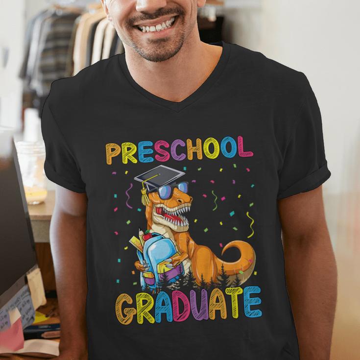 Kids Preschool Graduate Dinosaur Trex Preschool Graduation Men's V-Neck T-Shirt