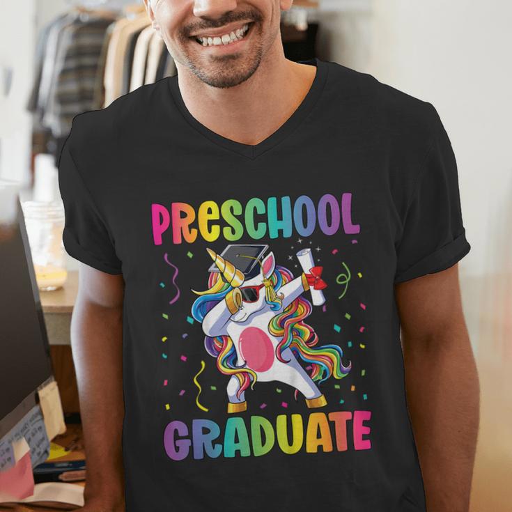 Kids Preschool Graduation Dab Unicorn Preschool Graduate Men's V-Neck T-Shirt