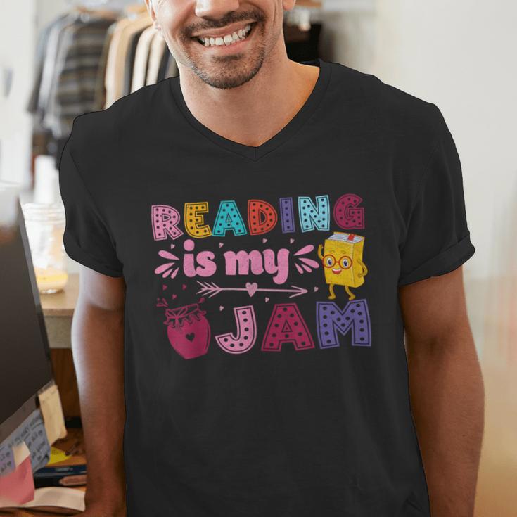 Kids Reading Book Lover Reading Is My Jam Men's V-Neck T-Shirt