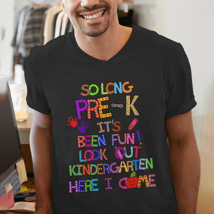 Kids So Long Kindergarten Here I Come Pre-K Graduation Graduate Men's V-Neck T-Shirt