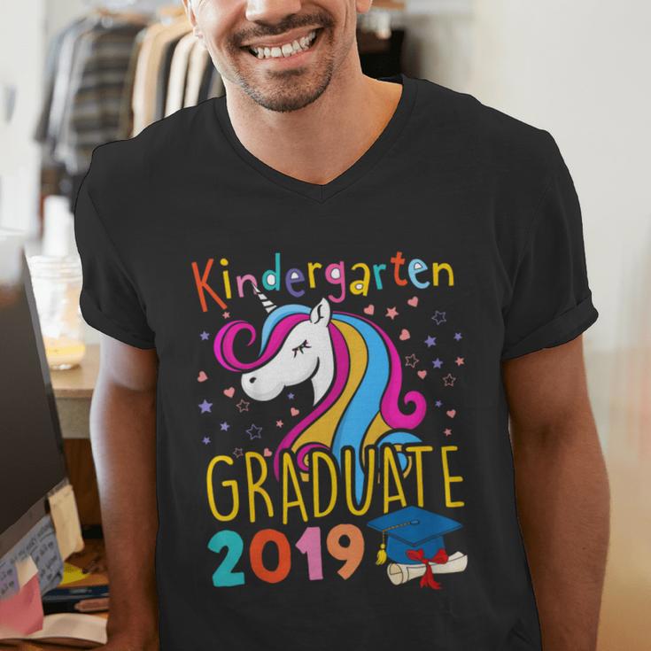 Kids Unicorn Kindergarten Graduation Graduate Shirt Men's V-Neck T-Shirt