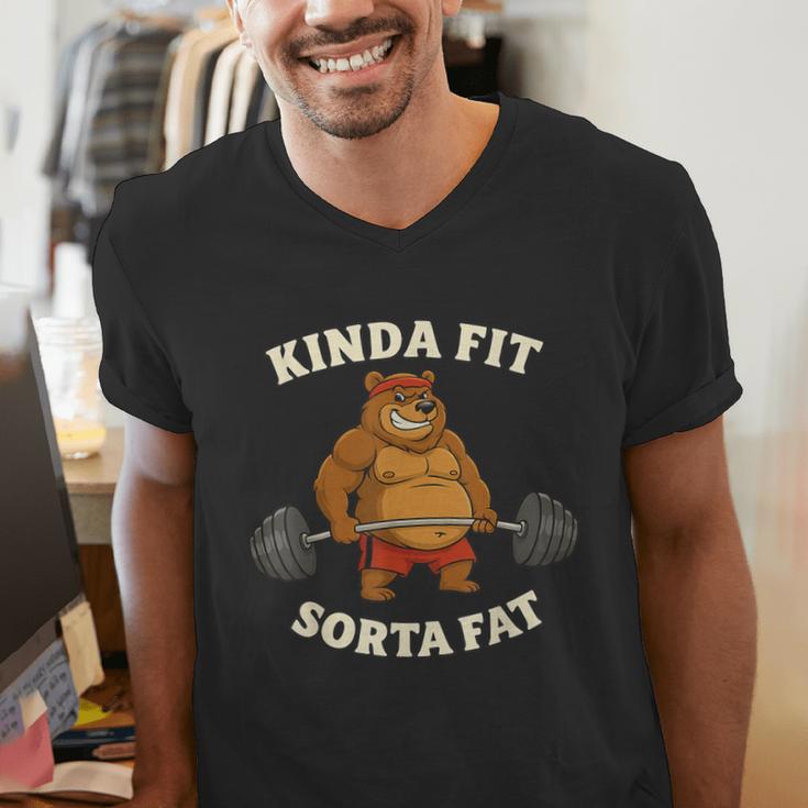 Kinda Fit Sorta Fat Gym Dad BOD Workout Apparel Men's V-Neck T-Shirt