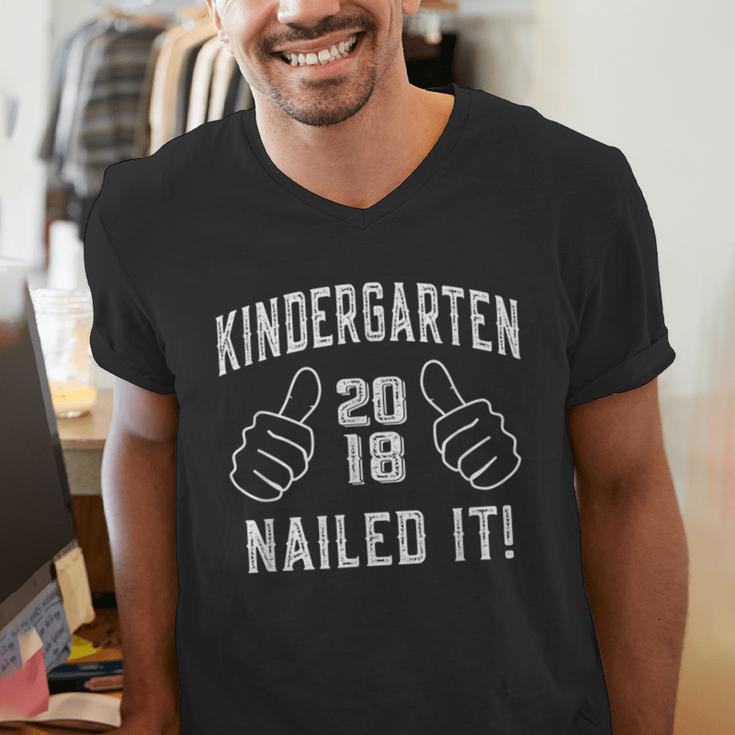 Kindergarten Graduation Shirt Nailed It 2018 Him Her Men's V-Neck T-Shirt