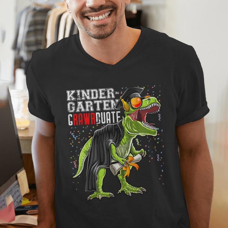 Kindergarten Grawrduate Dinosaur Graduation Cap Shirt Men's V-Neck T-Shirt
