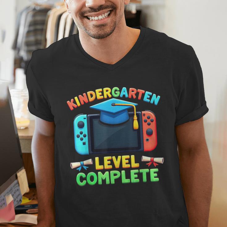 Kindergarten Level Complete Graduation Class 2025 Gamer Boys Men's V-Neck T-Shirt