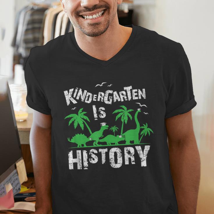 Kindergarten Is History Dinosaur Graduation Men's V-Neck T-Shirt