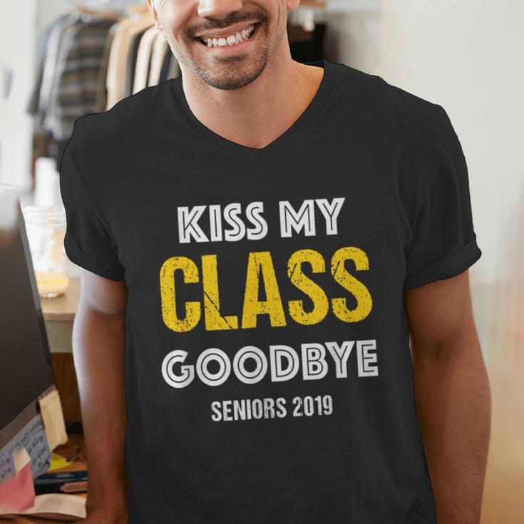 Kiss My Class Goodbye Shirt 2019 Graduation Shirt Men's V-Neck T-Shirt